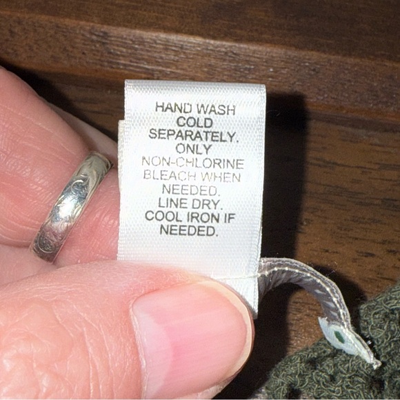 Cato Olive Green Crochet Knit Top Boho Sheer Long Sleeve Festival 14/16W - Picture 7 of 8